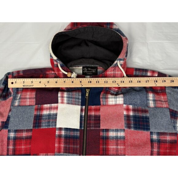 Vermont Flannel Co Hooded Men's XS Cottage Cozy Patchwork Plaid Full Zip Jacket - Picture 15 of 16